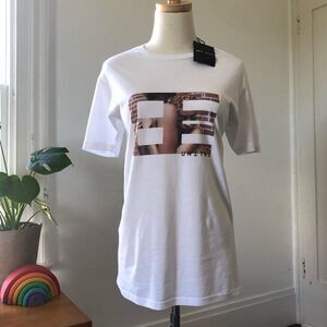 NEW ✨ Baja East Be United White Graphic Tee Small